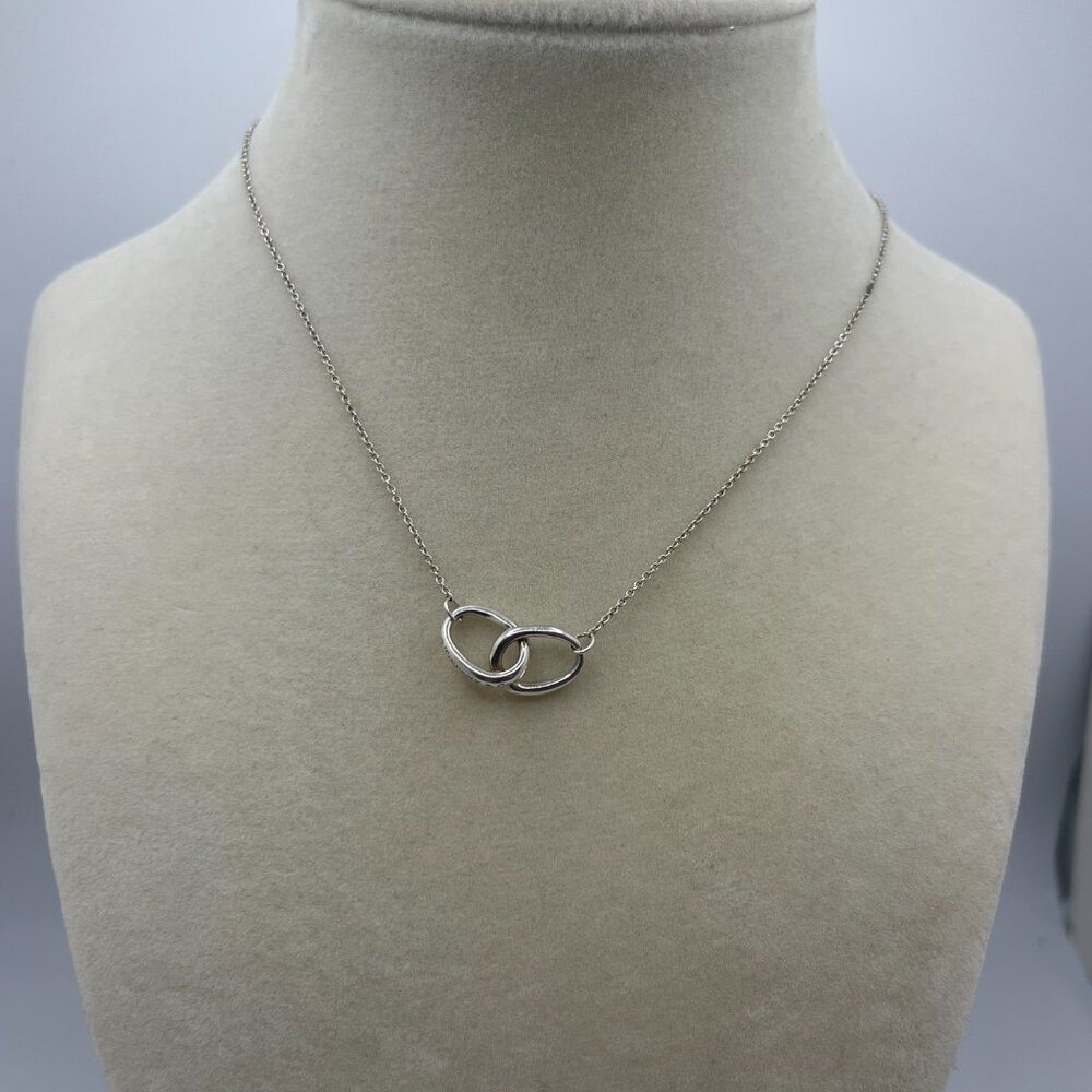 Tiffany & Co. Peretti Double Loop Silver Necklace